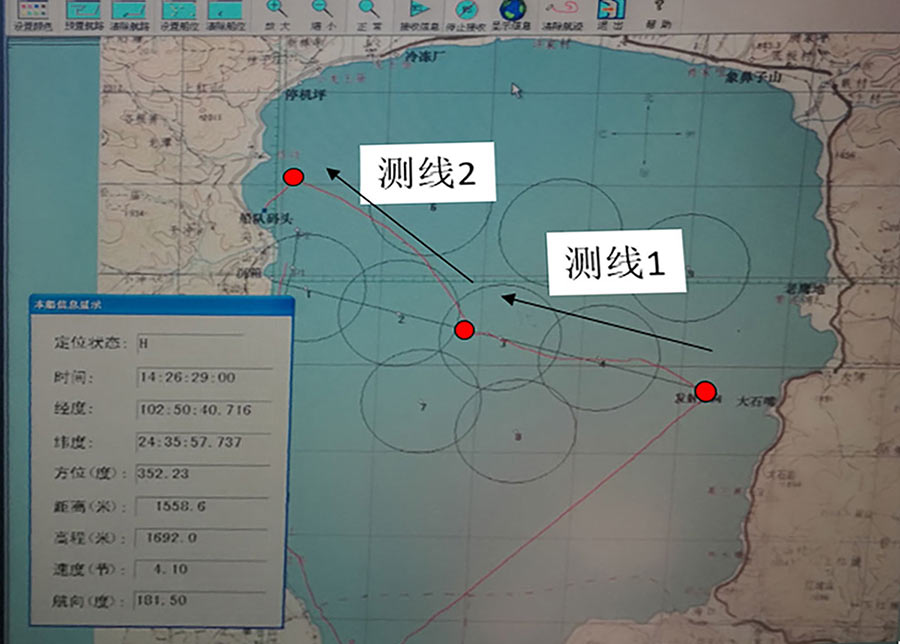 杭州西塘圍堰拋石探測(cè)