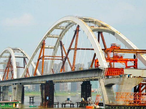 湖南重點工程湘江大橋